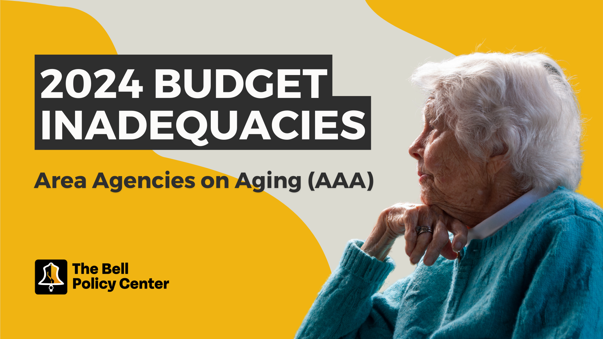 Elderly woman contemplating the SEO keywords about 2024 budget inadequacies concerning area agencies on aging (AAA).